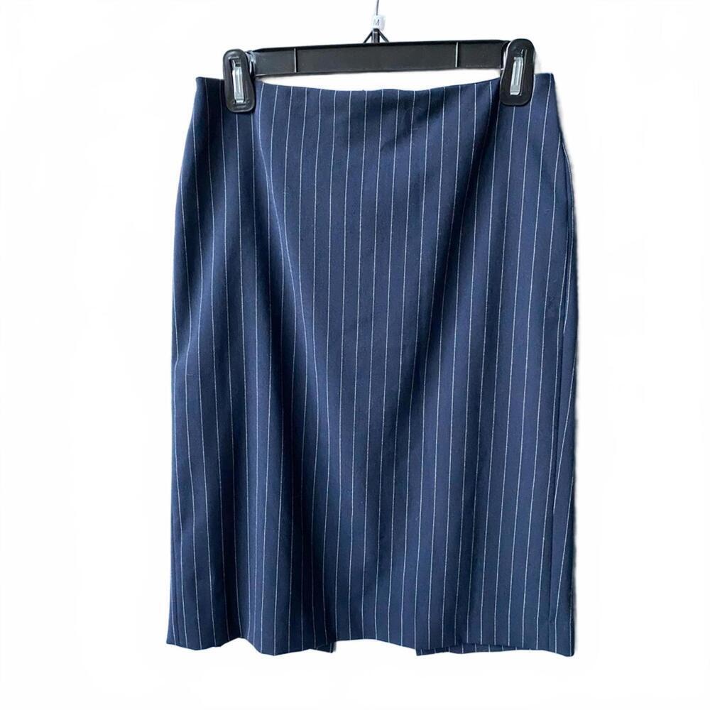 Vintage Victoria's Secret Navy Striped Pencil Mini Skirt 2 - Picture 2 of 7